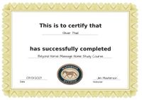 Zertifikat Beyond Horse Massage Home Study Course